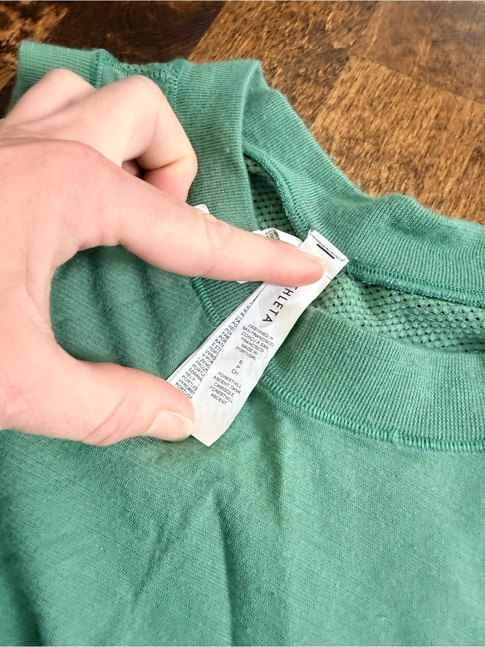 Athleta Teal Performance Mesh Tank Top Forest Green - Picture 2 of 3
